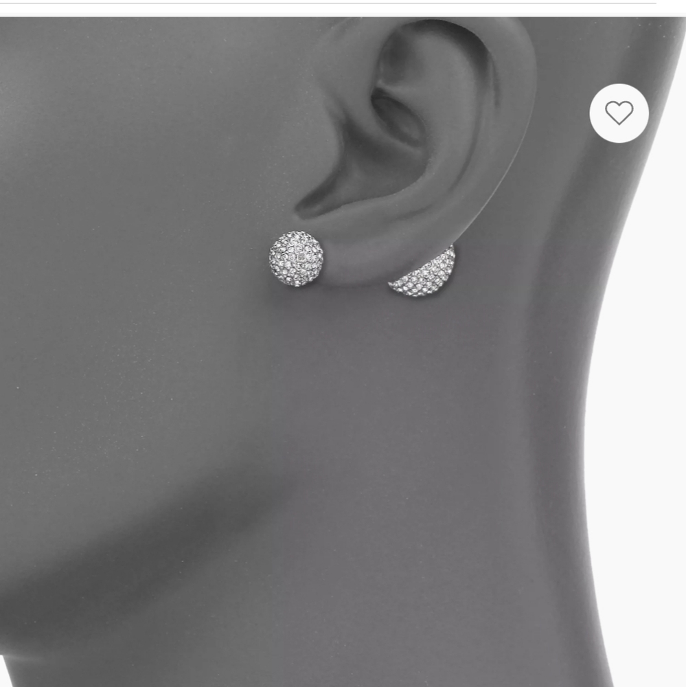 Double sided sphere pave earrings